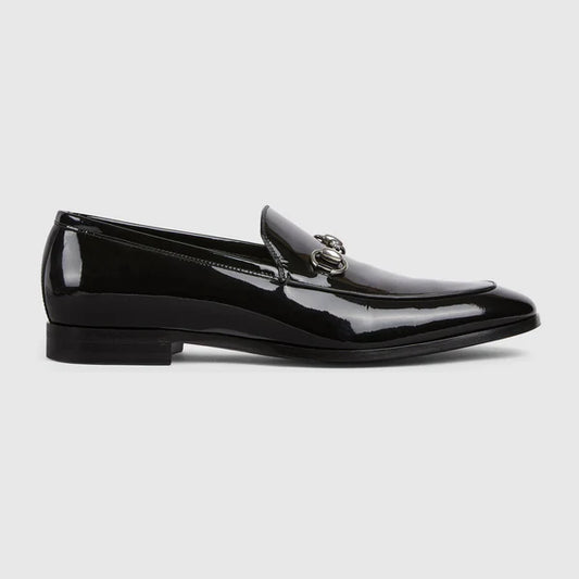 Men's moccasin with buckle made of black leather