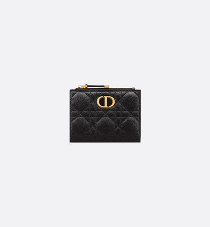 Caro Dahlia Wallet Soft Cannage Calfskin Black