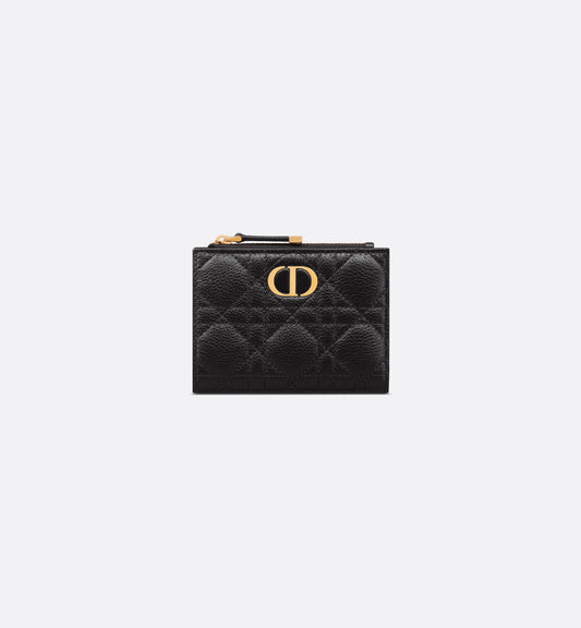 Caro Dahlia Wallet Soft Cannage Calfskin Black