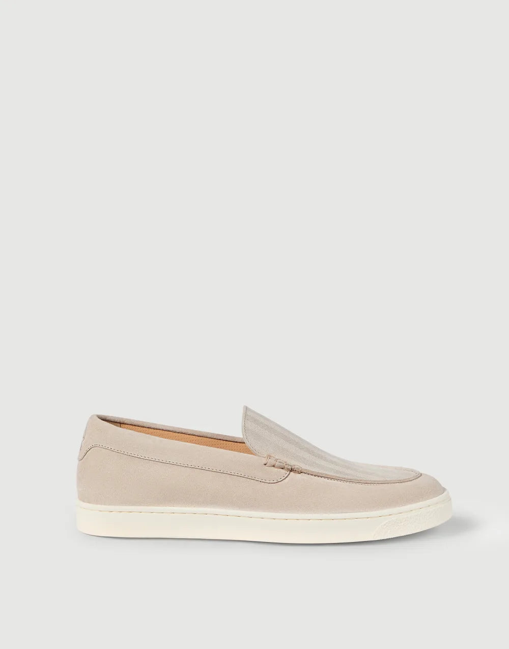 Loafer aus Wildleder mit Chevron-Effekt Beige