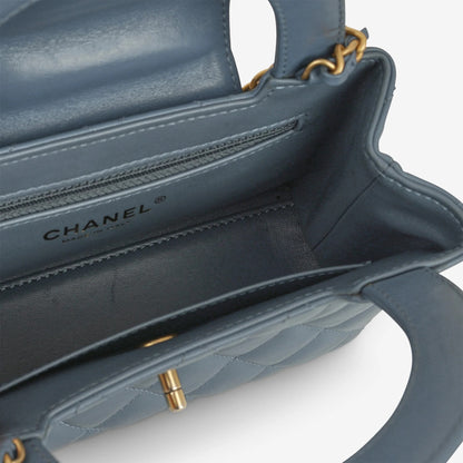 Small Kelly Re-Edition aus blauem Lammleder