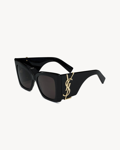 Oversize Cat-Eye-Sonnenbrille aus schwarzem Acetat für Damen