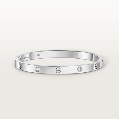 LOVE Armband mittleres Modell mit 4 Diamanten Silber