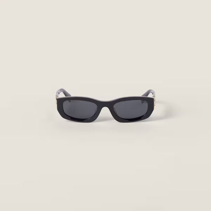 Miu Glimpse Flat-frame Sunglasses with Slate Grey Lenses