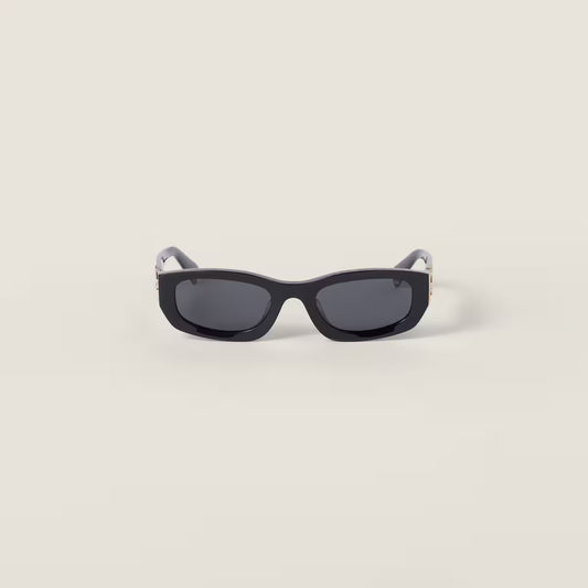 Miu Glimpse Flat-frame Sunglasses with Slate Grey Lenses