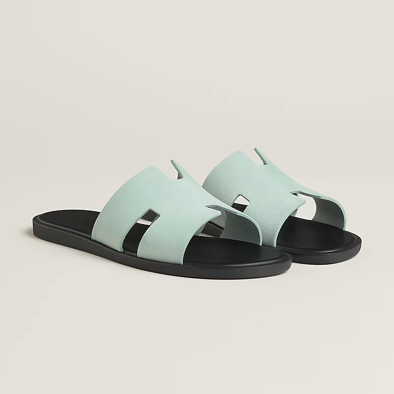 Sandalen Izmir Herren aus Veloursziegenleder Gletschergrau