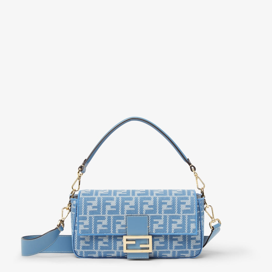 Mittelgroß FF-Jacquard-Tasche in Denim-Optik