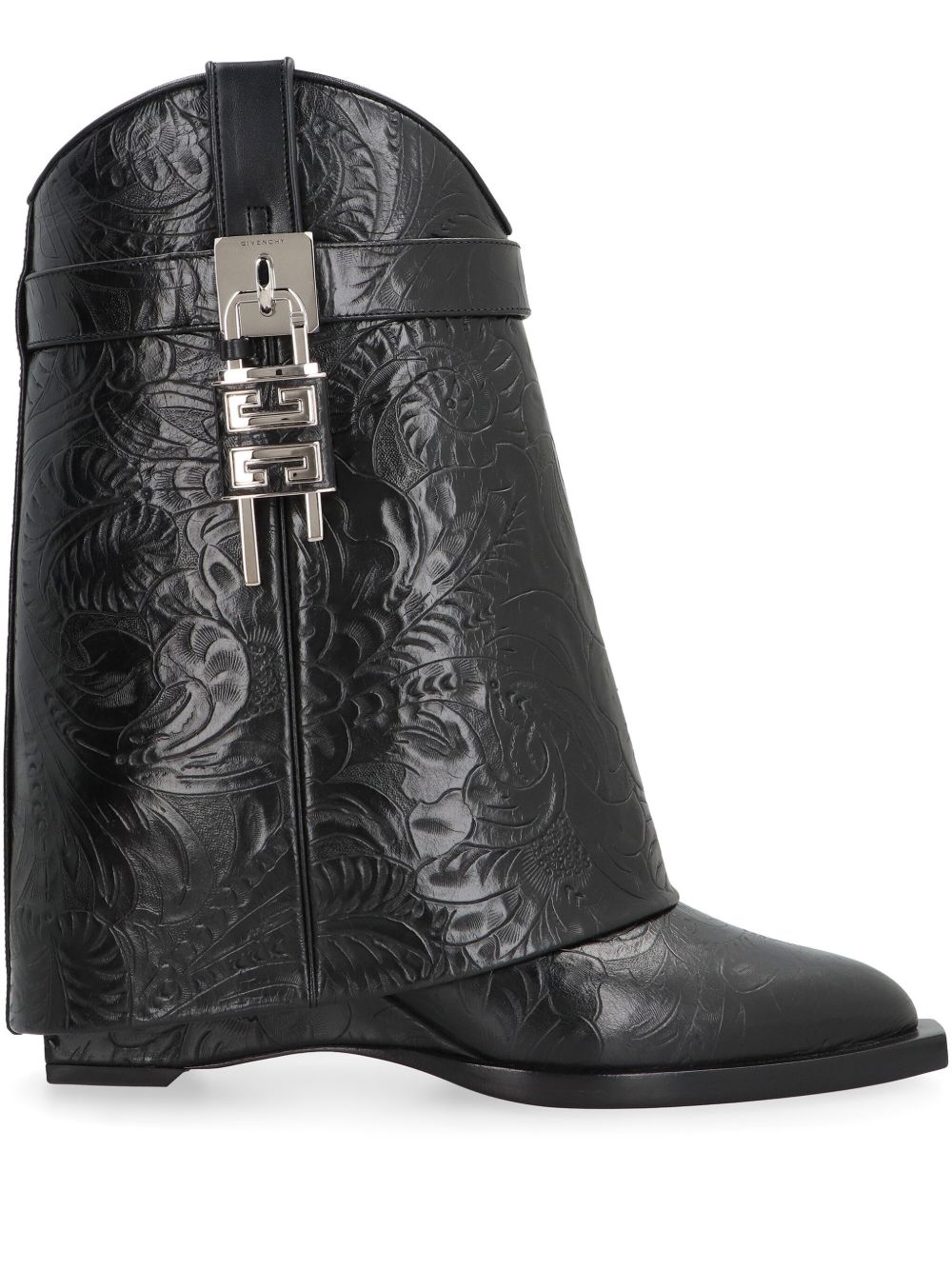 Cowboystiefel aus Leder mit Shark-Lock-Absatz 60 mm