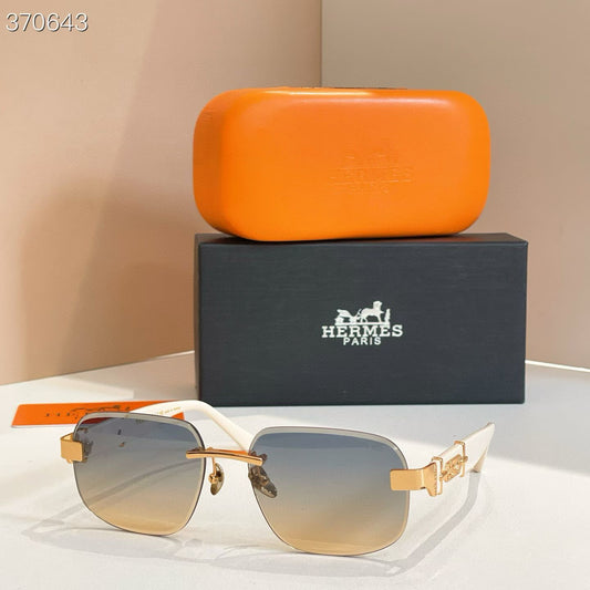 Randlose Sonnenbrille Weiß/Gold 9703