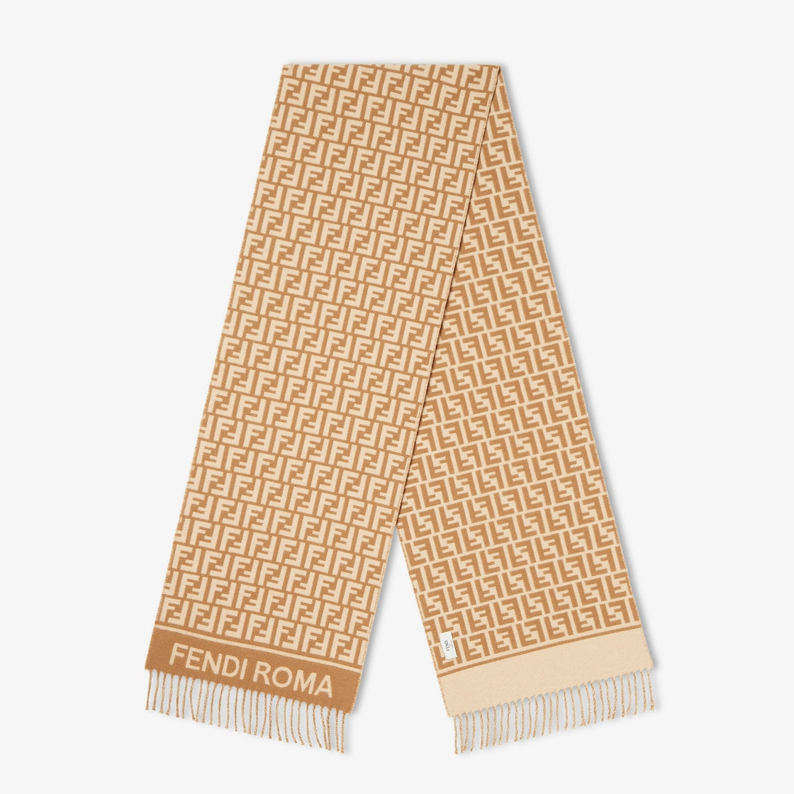 Women's wool/cashmere scarf in camel