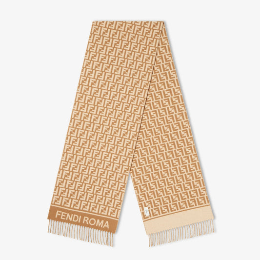 Women's wool/cashmere scarf in camel