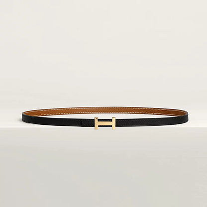 Gürtelschließe Focus & Wendbarer Gürtelriemen 13 mm Schwarz/Gold Damen