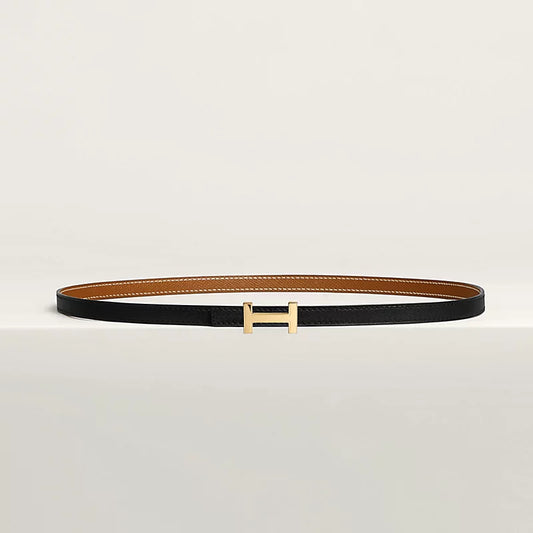 Gürtelschließe Focus & Wendbarer Gürtelriemen 13 mm Schwarz/Gold Damen