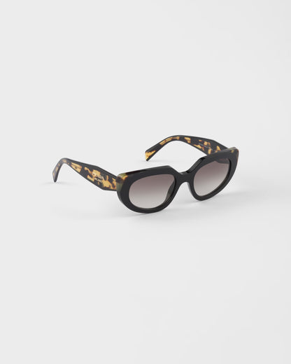 Ovale Sonnenbrille mit Logo und anthrazitfarbenen Gläsern