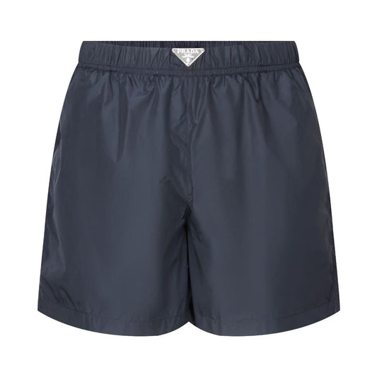 Badehose aus technischem Gewebe mit Logo Dunkelblau