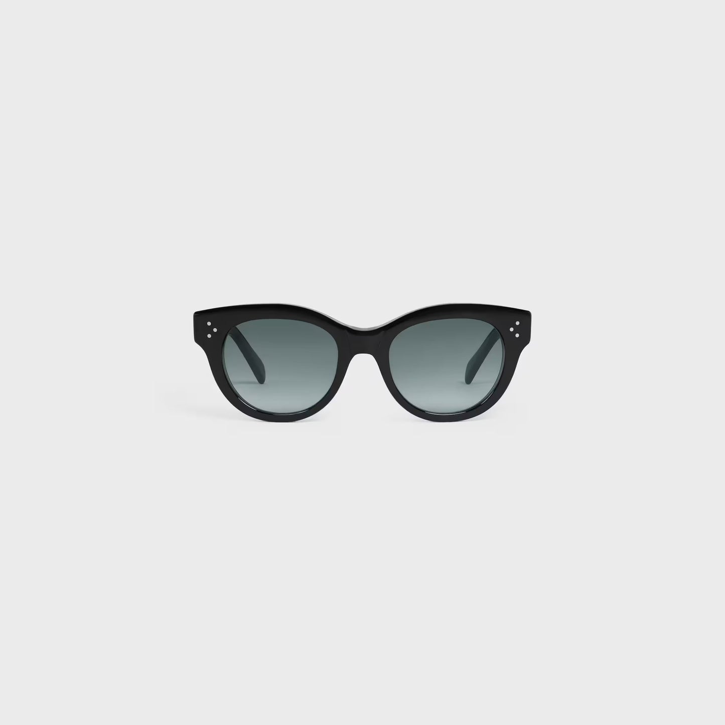 Runde S332 Sonnenbrille aus schwarzem Acetat für Damen