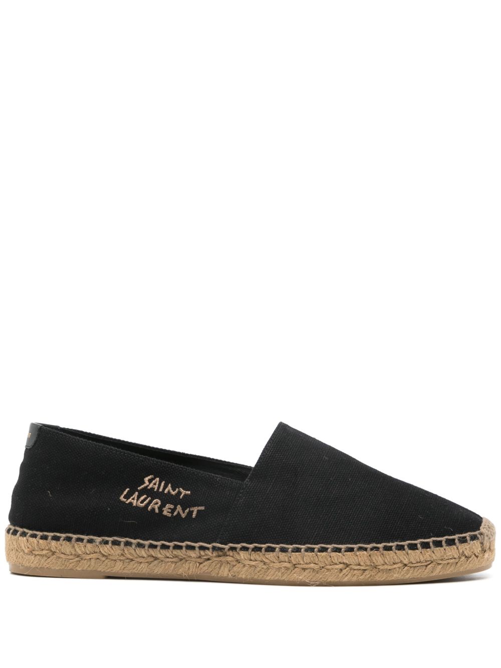 Espadrilles with embroidered logo in black