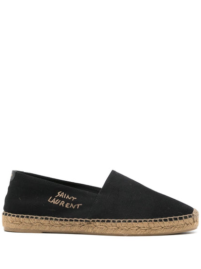 Espadrilles with embroidered logo in black