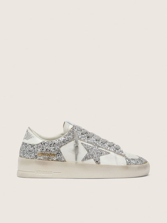White leather and glitter Stardan