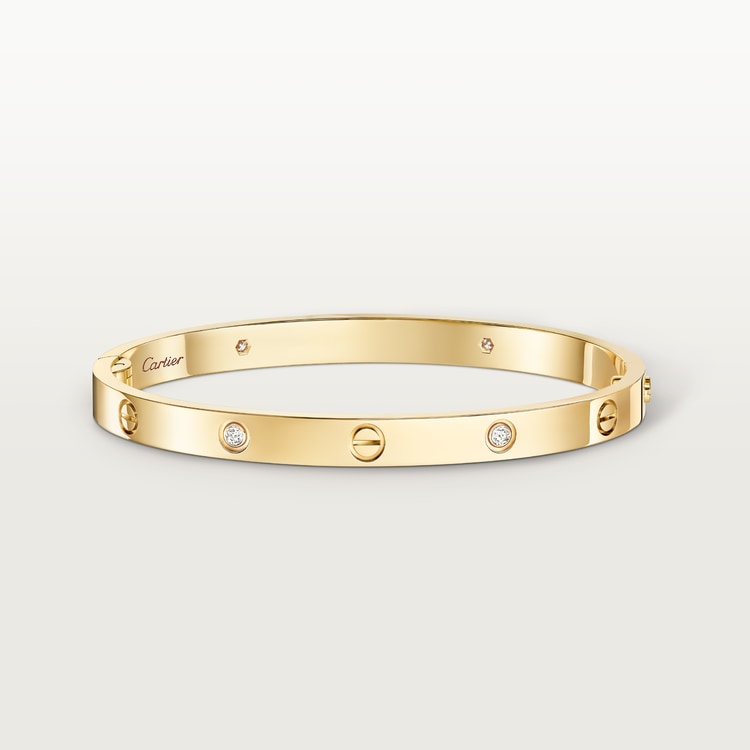 LOVE bracelet, medium model with 4 diamonds, gold