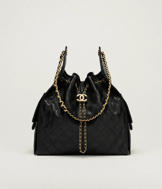 CHANEL 25 Mittelgroße Tasche Schwarz