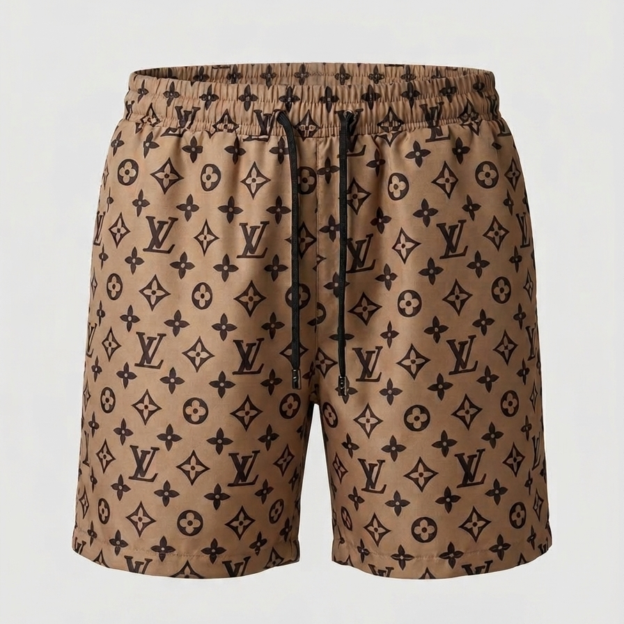 Badehose Canvas Monogram Dunkelbeige