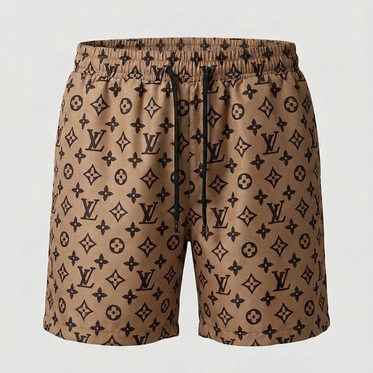 Badehose Canvas Monogram Dunkelbeige