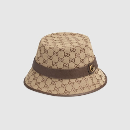 Fedora-Hut aus GG-Gewebe in Beige und Braun