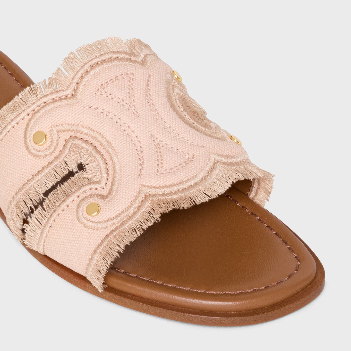 Marina Mules aus Canvas in Puderrosa
