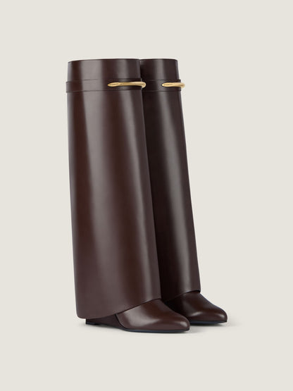 Stiefel Shark aus Leder in Ebenholzbraun