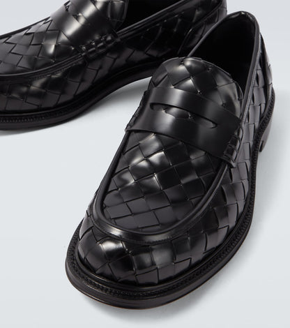 James Loafer aus geflochtenem Leder Schwarz
