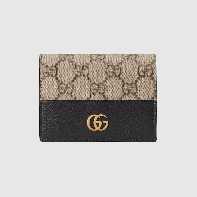 Two-tone GG Marmont card holder