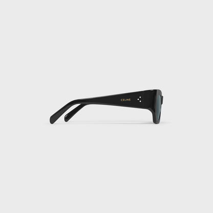 Grafische S333 Sonnenbrille aus schwarzem Acetat für Damen