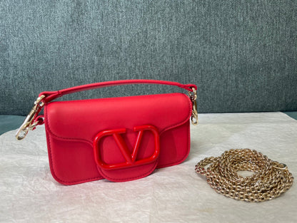 Locò Schultertasche aus Kalbsleder Rot