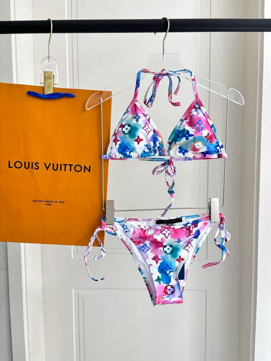 Monogram Tie Dye Bikini Mehrfarbig