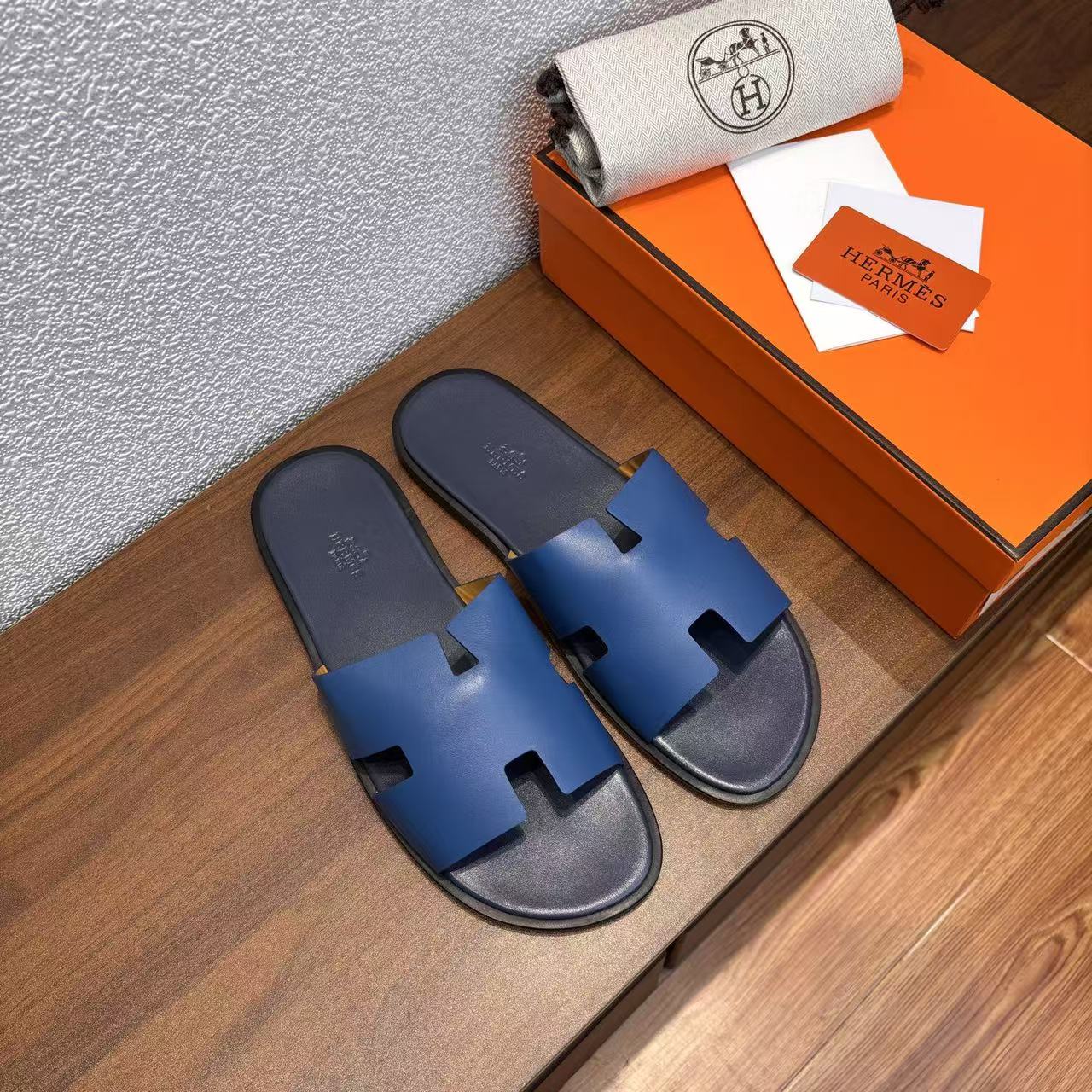 Herren-Sandalen Izmir aus blauem Leder