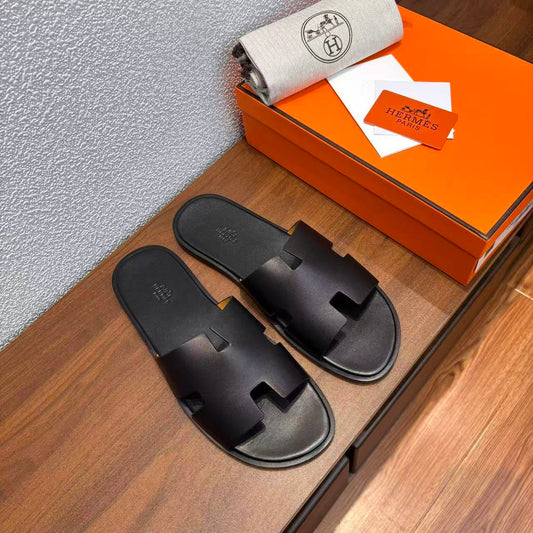 Herren-Sandalen Izmir aus schwarzem Kalbsleder