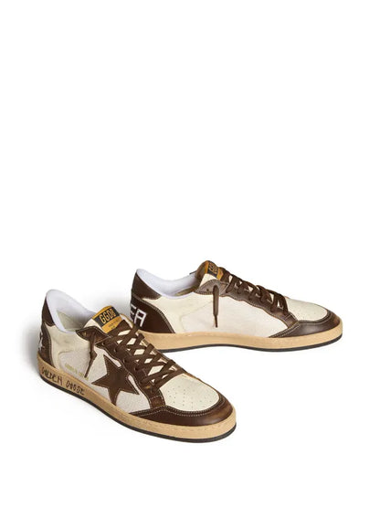 Nappa leather and mesh with suede star and brown leather elements