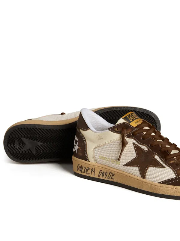 Nappa leather and mesh with suede star and brown leather elements