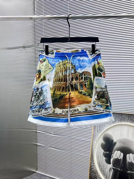Badehose mit Rom-Monumenten-Collage