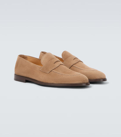 Loafer aus Wildleder Beige