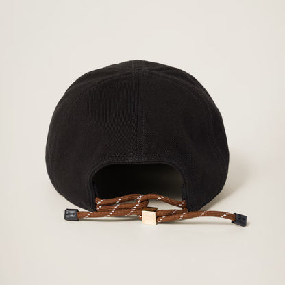 Baseballkappe aus Denim Schwarz/Tabak