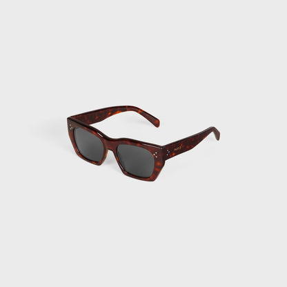 Cat-Eye S342 Sonnenbrille aus Acetat in Rot-Havanna für Damen
