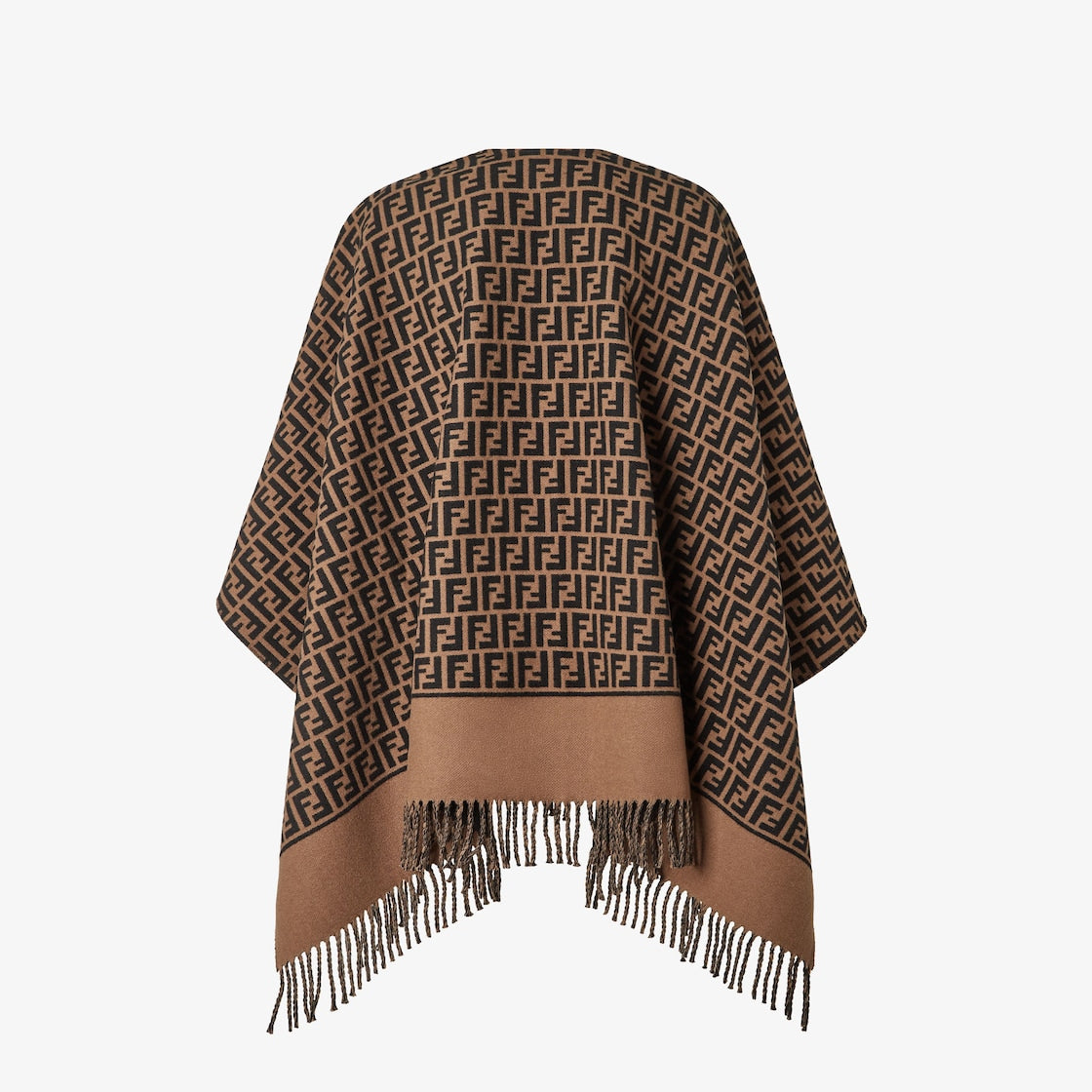 Damen Poncho aus Wolle/Kaschmir Braun