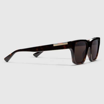 Rechteckige Sonnenbrille Braun Herren