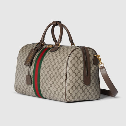 Savoy Weekender Medium in beige-dark brown fabric