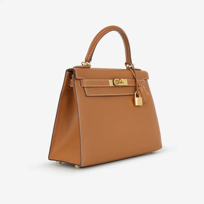Kelly 28 Gold mit goldenen Accessoires Epsom