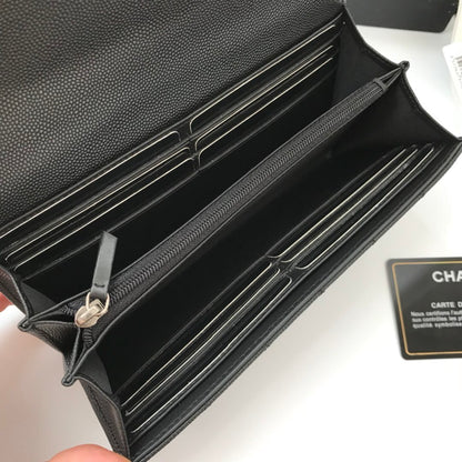 Black Boy long folding wallet