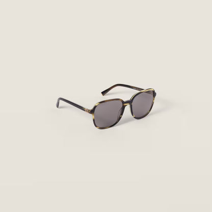 Miu Regard Sunglasses in London Striato with Grey Lenses
