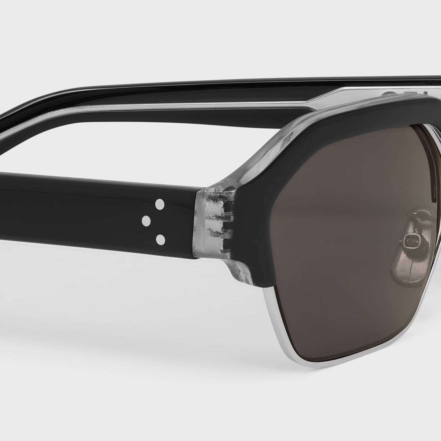 Black Frame 63 Sonnenbrille aus Acetat und Metall in Schwarz / Silber